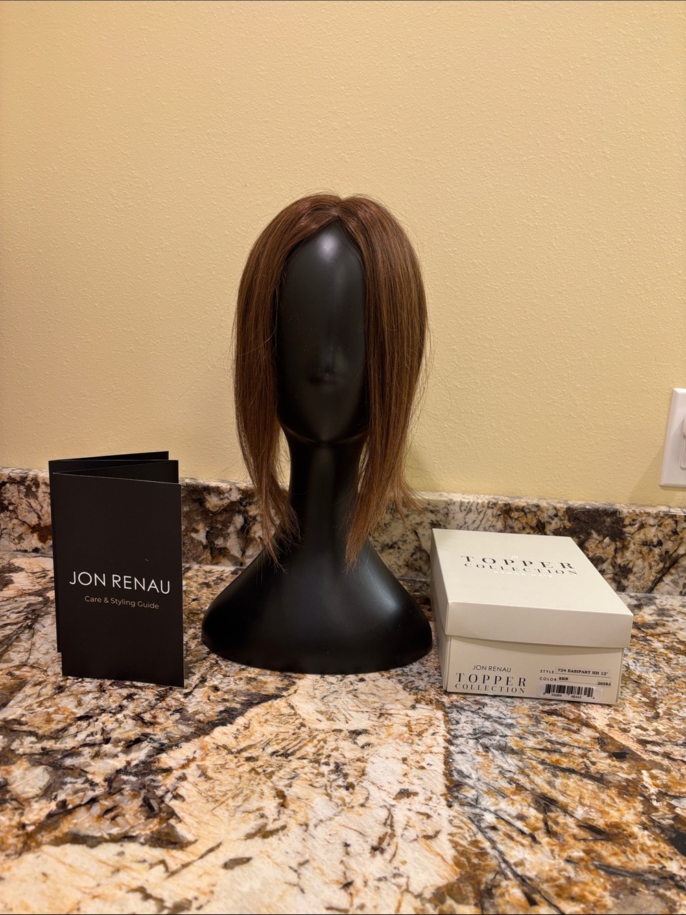 12” EasiPart Hair Topper, Color 8RN natural warm brown - Picture 3 of 8